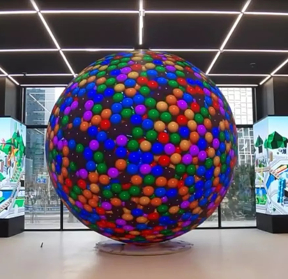 広告屋内 P3.91 P4 P4.8 RGB は柔らかいモジュール 3D ビジョンの球面スクリーンを導きました